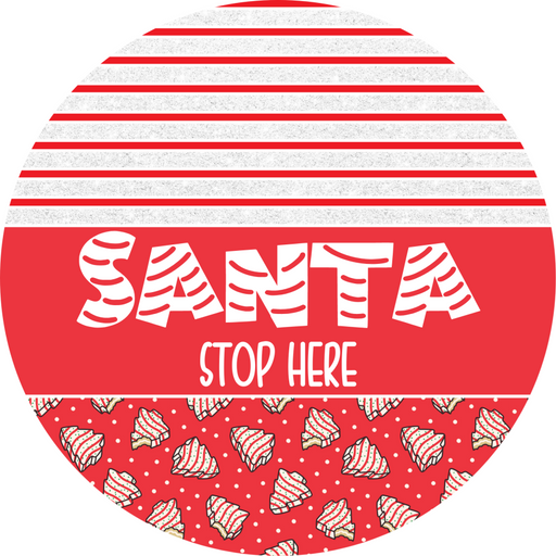 Door Hanger, Christmas Sign, Red Christmas Cake Sign, Welcome Sign, 18" Wood Sign, Round Sign, DecoExchange - DecoExchange®