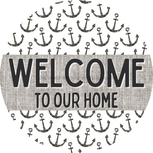 Door Hanger, Nautical Sign, Anchor Sign, Beach Sign, 18" Wood Sign, Round Sign, DecoExchange - DecoExchange®