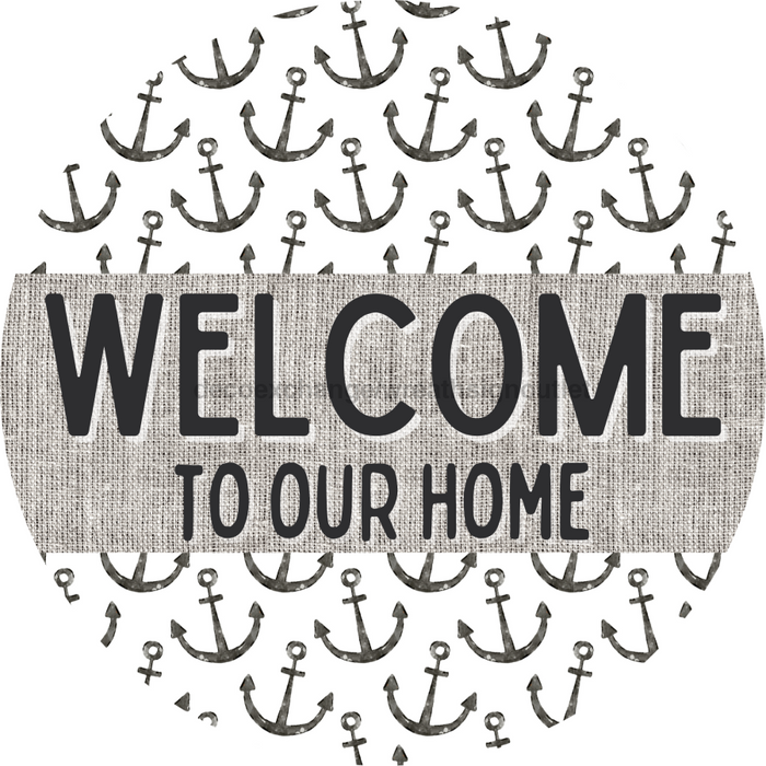 Door Hanger, Nautical Sign, Anchor Sign, Beach Sign, 18" Wood Sign, Round Sign, DecoExchange - DecoExchange®