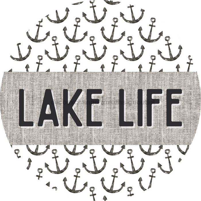 Door Hanger, Nautical Sign, Anchor Sign, Lake Sign, 18" Wood Sign, Round Sign, DecoExchange - DecoExchange®