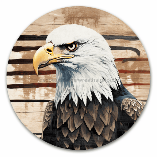 Eagle Sign Patriotic Dco-00877 For Wreath 10 Round Metal
