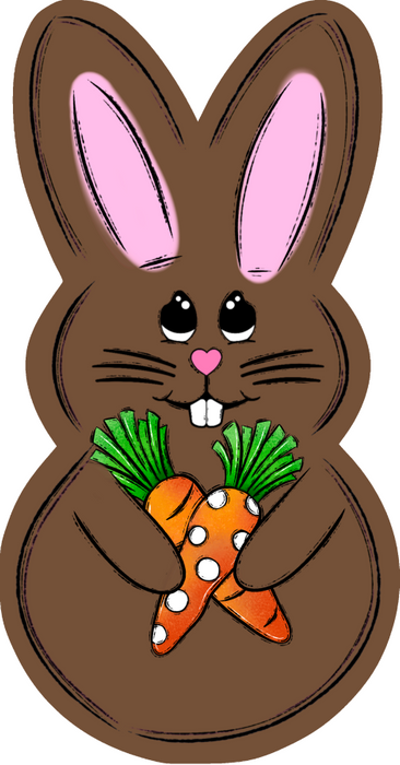 Easter Bunny Door Hanger Decoe-W-701-Dh 22’ Wood