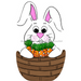 Easter Bunny Door Hanger Decoe-W-702-Dh 22’ Wood