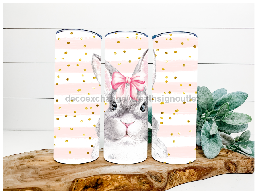 Easter Bunny Gold Dots 20 oz Skinny Tumbler DECOETUMBLER-078 - DecoExchange