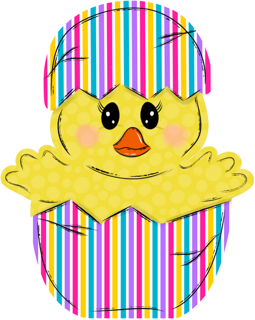 Easter Chick Door Hanger Decoe-W-870-Dh 22’ Wood
