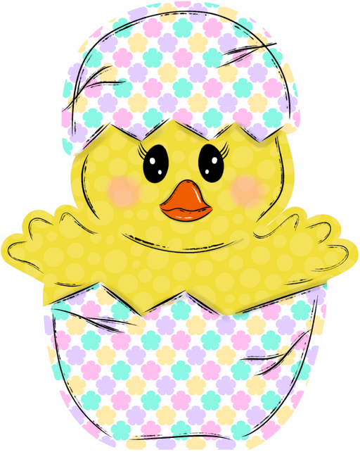 Easter Chick Door Hanger Decoe-W-871-Dh 22’ Wood