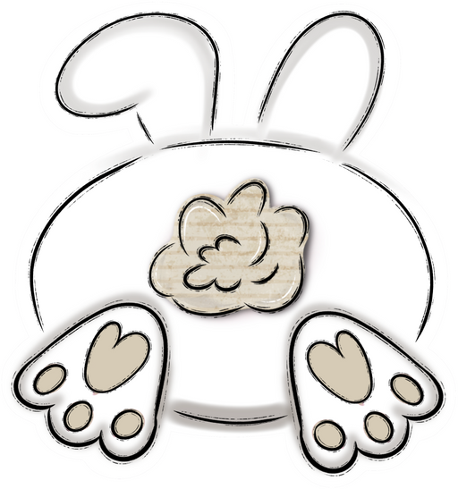 Easter Door Hanger Bunny Butt Decoe-W-776-Dh 22’ Wood