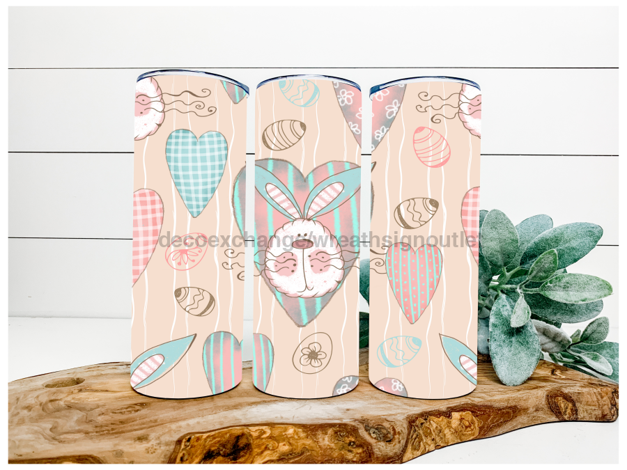 Easter Hearts Tumbler, 20 oz Skinny Tumbler DECOETUMBLER-126 - DecoExchange