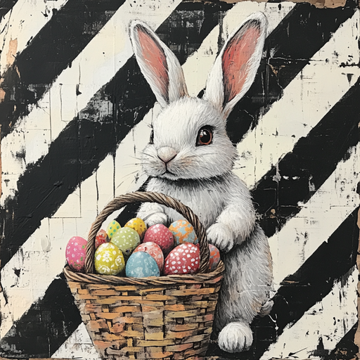 Easter Rabbit Sign, DCO-13228, Sign For Wreath, 10x10" Metal Sign