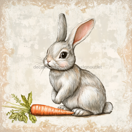 Easter Rabbit Sign, DCO-13229, Sign For Wreath, 10x10" Metal Sign