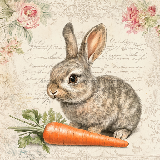 Easter Rabbit Sign, DCO-13244, Sign For Wreath, 10x10" Metal Sign