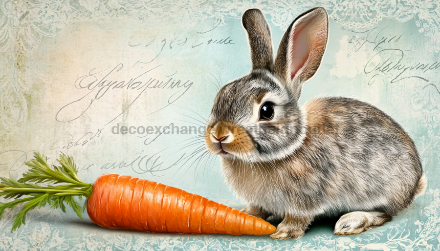 Easter Rabbit Sign, DCO-13258, Sign For Wreath, 6x12" Metal Sign