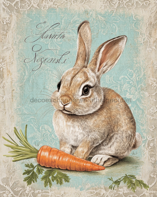 Easter Rabbit Sign, DCO-13262, Sign For Wreath, 8x10" Metal Sign