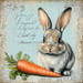 Easter Rabbit Sign, DCO-13268, Sign For Wreath, 10x10" Metal Sign
