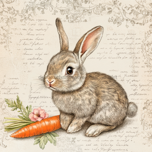 Easter Rabbit Sign, DCO-13271, Sign For Wreath, 10x10" Metal Sign