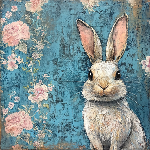 Easter Rabbit Sign, DCO-13288, Sign For Wreath, 10x10" Metal Sign