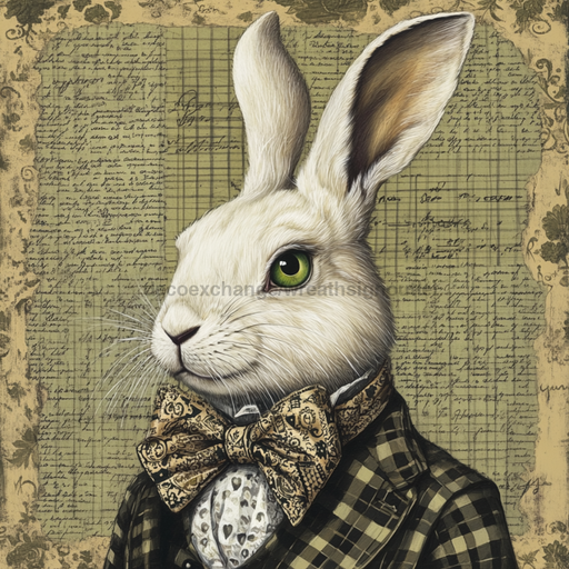 Easter Rabbit Sign, DCO-13299, Sign For Wreath, 10x10" Metal Sign