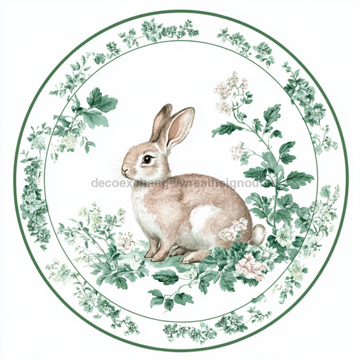 Easter Rabbit Sign, DCO-13313, Sign For Wreath, 10" Metal Sign
