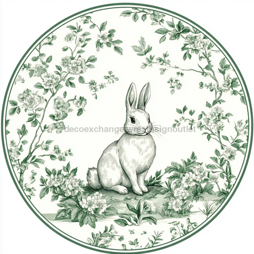 Easter Rabbit Sign, DCO-13319, Sign For Wreath, 10" Metal Sign