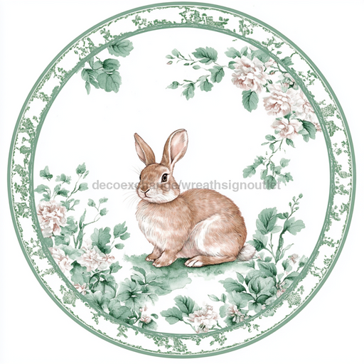 Easter Rabbit Sign, DCO-13320, Sign For Wreath, 10" Metal Sign