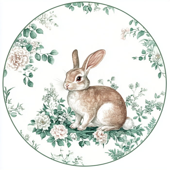 Easter Rabbit Sign, DCO-13321, Sign For Wreath, 10" Metal Sign