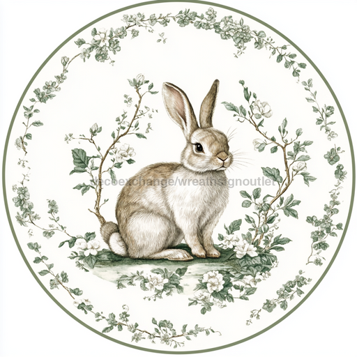 Easter Rabbit Sign, DCO-13322, Sign For Wreath, 10" Metal Sign