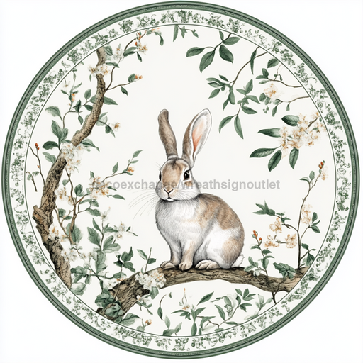 Easter Rabbit Sign, DCO-13324, Sign For Wreath, 10" Metal Sign