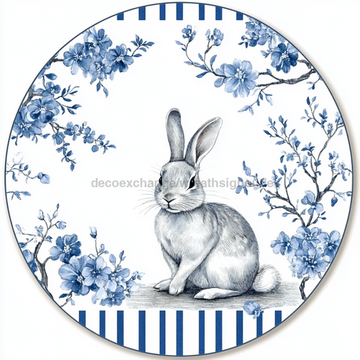 Easter Rabbit Sign, DCO-13329, Sign For Wreath, 10" Metal Sign