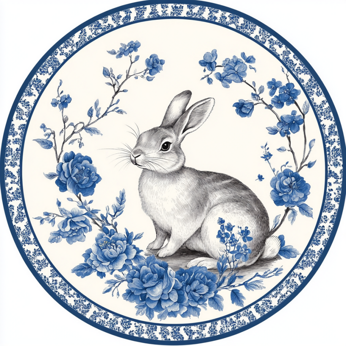 Easter Rabbit Sign, DCO-13332, Sign For Wreath, 10" Metal Sign