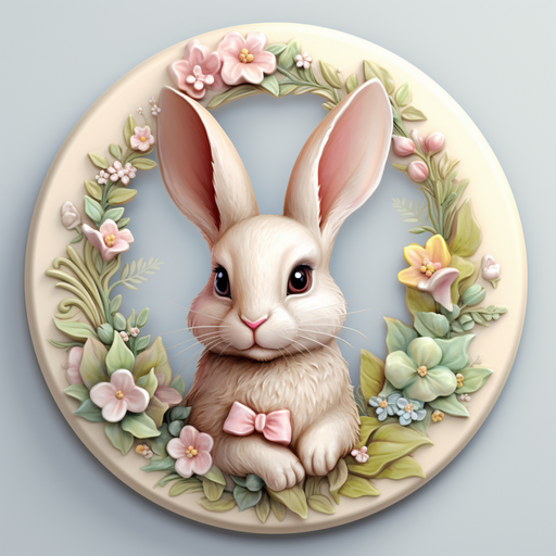 Easter Sign, 3D Bunny Look, DCO-12834, Sign For Wreath, 10" Metal Sign