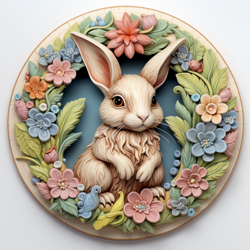 Easter Sign, 3D Bunny Look, DCO-12841, Sign For Wreath, 10" Metal Sign
