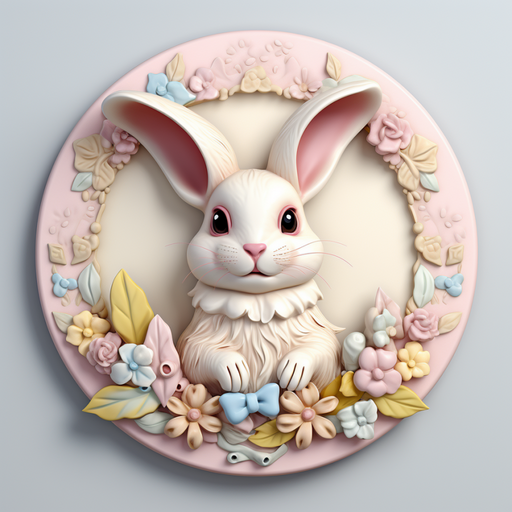 Easter Sign, 3D Bunny Look, DCO-12843, Sign For Wreath, 10" Metal Sign