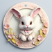Easter Sign, 3D Bunny Look, DCO-12844, Sign For Wreath, 10" Metal Sign