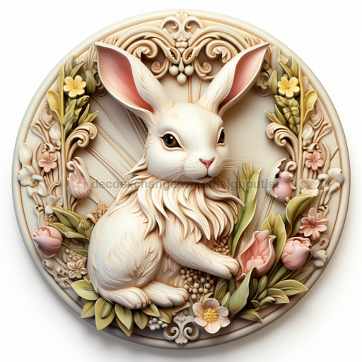 Easter Sign, 3D Bunny Look, DCO-12850, Sign For Wreath, 10" Metal Sign