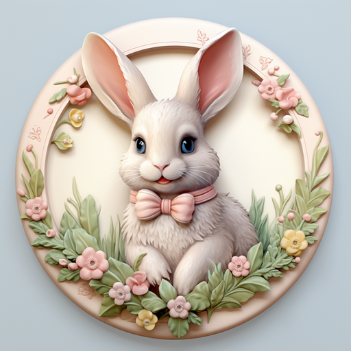 Easter Sign, 3D Bunny Look, DCO-12855, Sign For Wreath, 10" Metal Sign
