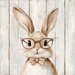 Easter Sign, Bunny in Glasses,, DCO-12668, Sign For Wreath, 10x10" Metal Sign