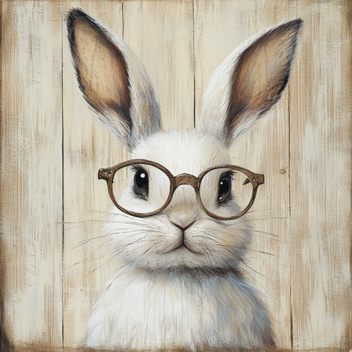 Easter Sign, Bunny in Glasses,, DCO-12676, Sign For Wreath, 10x10" Metal Sign