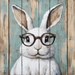 Easter Sign, Bunny in Glasses,, DCO-12677, Sign For Wreath, 10x10" Metal Sign