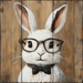 Easter Sign, Bunny in Glasses,, DCO-12678, Sign For Wreath, 10x10" Metal Sign