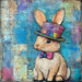 Easter Sign, Bunny in Hat,, DCO-12701, Sign For Wreath, 10x10" Metal Sign