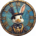 Easter Sign, Bunny in Top Hat,, DCO-12640, Sign For Wreath, 10" Metal Sign