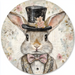 Easter Sign, Bunny in Top Hat, DCO-12821, Sign For Wreath, 10" Metal Sign