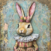 Easter Sign, Cute Bunny,, DCO-12750, Sign For Wreath, 10x10" Metal Sign