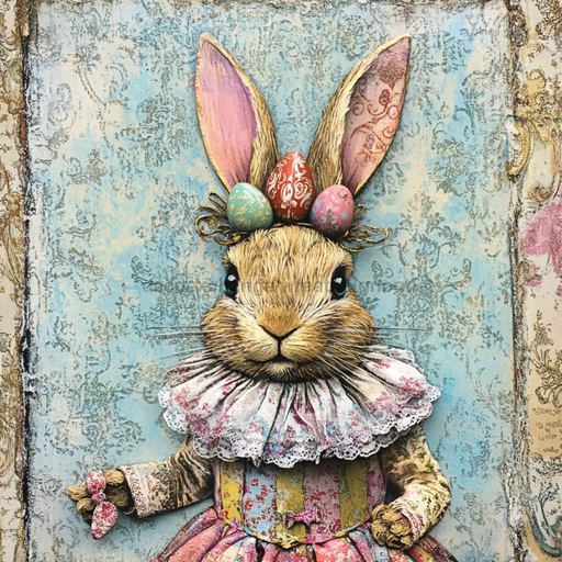 Easter Sign, Cute Bunny,, DCO-12753, Sign For Wreath, 10x10" Metal Sign