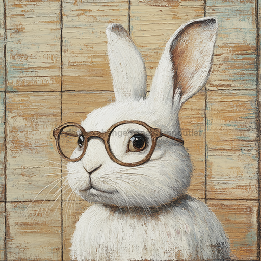 Easter Sign, Cute Bunny,, DCO-12773, Sign For Wreath, 10x10" Metal Sign