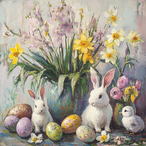 Easter Sign, Easter Florals,, DCO-12799, Sign For Wreath, 10x10" Metal Sign