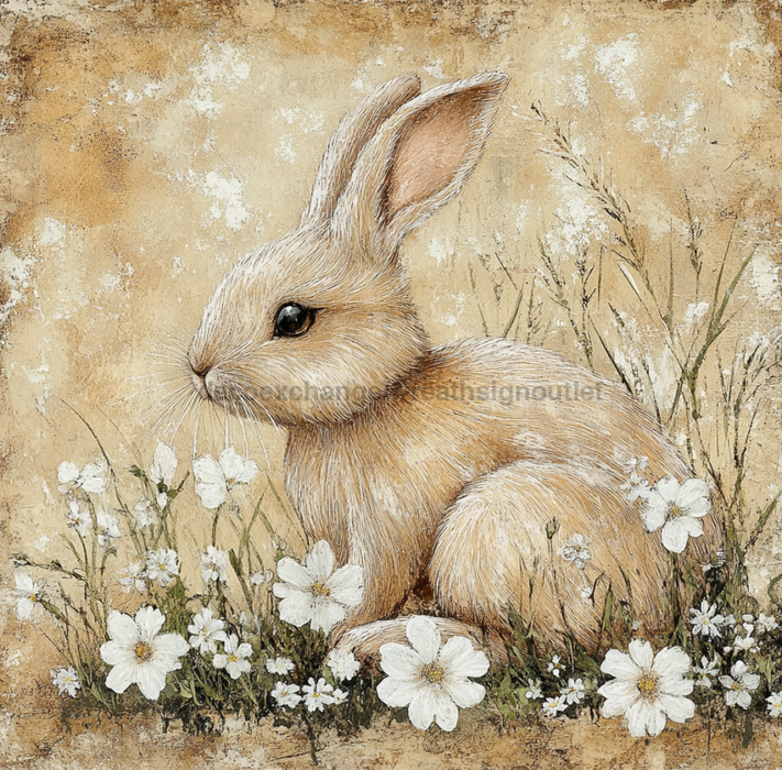 Easter Sign, Natural Easter Sign, DCO-12921, Sign For Wreath, 10x10" Metal Sign