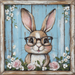 Easter Sign, Rabbit Sign, DCO-02438, Sign For Wreath, 10x10 Metal Sign