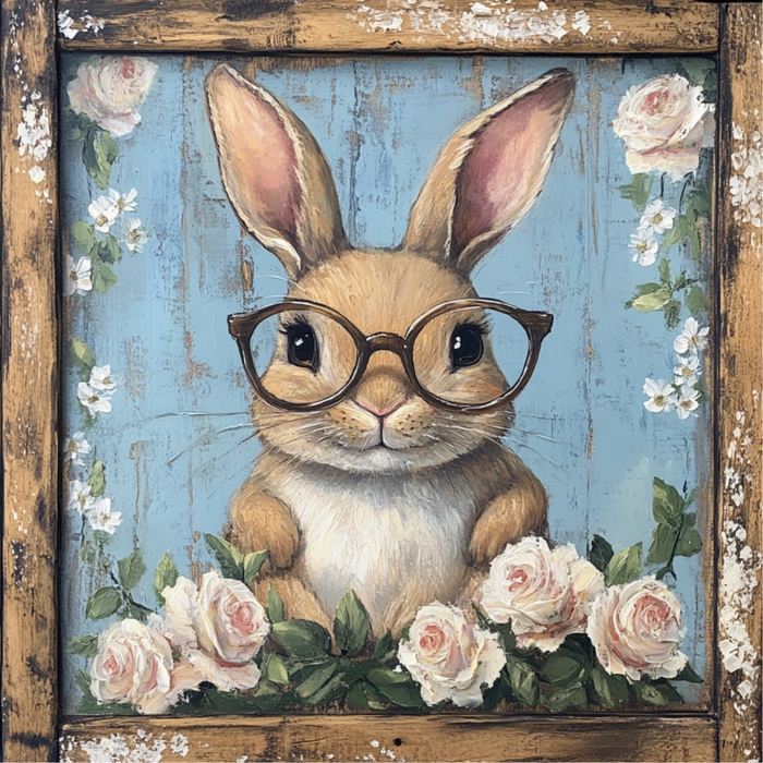 Easter Sign, Rabbit Sign, DCO-02444, Sign For Wreath, 10x10 Metal Sign