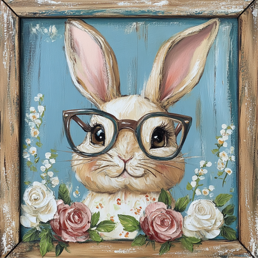 Easter Sign, Rabbit Sign, DCO-02452, Sign For Wreath, 10x10 Metal Sign